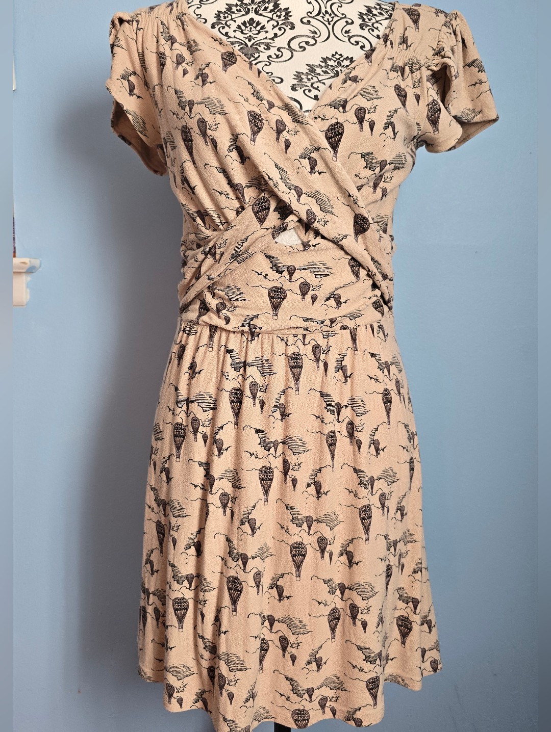 Leifnotes For Anthropologie Up And Away Faux Wrap Summer Dress Sz Medium